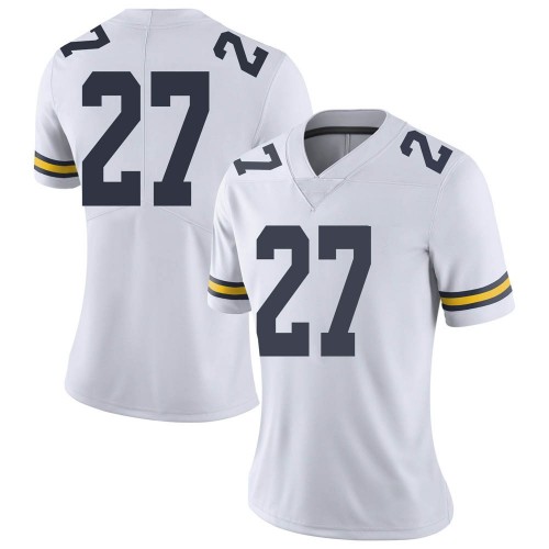 Hunter Reynolds Michigan Wolverines Women's NCAA #27 White Limited Brand Jordan College Stitched Football Jersey KSS5854MV
